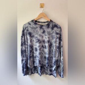 Electric & Rose | XS Blue‎ Tie Dye Oversized Long Sleeve Top